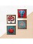 Fil, Yaşam Çiçeği, Nar Ağacı, Nar Taş Duvar Tablosu Ahşap Çerçeveli Duvar Dekoru 4 Parça Tablo Seti Wall Art W4-884 5
