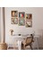 Kaplumbağa Terbiyecisi, İki Müzisyen Kız, Satranç, Kelebekli Çiçek Taş Duvar Tablosu Ahşap Çerçeveli Duvar Dekoru 6 Parça Tablo Seti Wall Art W6-53 1