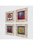 Fil, Lotus Çiçeği, Nar Ağacı, Nar Taş Duvar Tablosu Çerçeveli Duvar Dekoru 4 Parça Tablo Seti Wall Art T4-883 2