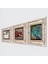 Van Gogh İrisler, Leonardo da Vinci At Heykeli, Nar Taş Duvar Tablosu Çerçeveli Duvar Dekoru 3 Parça Tablo Seti Wall Art T3-1295 2