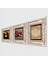 Lotus Çiçeği, Leonardo da Vinci Mona Lisa, Nar Çerçeveli Taş Duvar Tablosu 3’lü Set - Dekoratif Modern Sanat, Ev ve Ofis Dekoru |TK3-1426| 2
