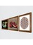 Yaşam Çiçeği, Şahmeran, Nar Taş Duvar Tablosu Ahşap Çerçeveli Duvar Dekoru 3 Parça Tablo Seti Wall Art W3-995 2
