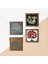 Yaşam Çiçeği, Şahmeran, Nar Ağacı Ahşap Çerçeveli Taş Duvar Tablosu 4’lü Set – 25x25 cm Dekoratif Modern Sanat – Ev ve Ofis Dekoru |W4-441| 5