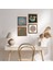 Yaşam Çiçeği, Şahmeran Ahşap Çerçeveli Taş Duvar Tablosu 4’lü Set – 25x25 cm Dekoratif Modern Sanat – Ev ve Ofis Dekoru |W4-472| 1