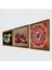 Mandala, Şahmeran, Nar Ahşap Çerçeveli Taş Duvar Tablosu 3’lü Set – 25x25 cm Dekoratif Modern Sanat – Ev ve Ofis Dekoru |W3-1011| 2
