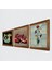 Ebru Sanatı, Şahmeran, Nar Taş Duvar Tablosu Ahşap Çerçeveli Duvar Dekoru 3 Parça Tablo Seti Wall Art W3-1015 2