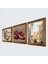 Salvador Dalí Amerika’nın Keşfi, Kelebekli Çiçek, Nar Taş Duvar Tablosu Ahşap Çerçeveli Duvar Dekoru 3 Parça Tablo Seti Wall Art W3-1120 2
