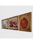 Bereket Duası, Kelebekli Çiçek, Nar Taş Duvar Tablosu Ahşap Çerçeveli Duvar Dekoru 3 Parça Tablo Seti Wall Art W3-1135 2