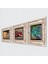 Stone Van Gogh İrisler, İki Müzisyen Kız Tablosu, Nar Çerçeveli Taş Duvar Tablosu 3’lü Set - Dekoratif Modern Sanat, Ev ve Ofis Dekoru |TK3-1471| 2