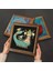 Yaşam Çiçeği, Nazar Boncuğu, Şahmeran Ahşap Çerçeveli Taş Duvar Tablosu 3’lü Set – 25x25 cm Dekoratif Modern Sanat – Ev ve Ofis Dekoru |W3-357| 4