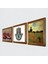 Claude Monet Gelincikler, Nar, Fatma Ana Eli (Hamsa) Ahşap Çerçeveli Taş Duvar Tablosu 3’lü Set – 25x25 cm Dekoratif Modern Sanat – Ev ve Ofis Dekoru |W3-763| 2