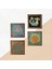Yaşam Çiçeği, Lotus Çiçeği, Şahmeran Ahşap Çerçeveli Taş Duvar Tablosu 4’lü Set – 25x25 cm Dekoratif Modern Sanat – Ev ve Ofis Dekoru |W4-477| 5