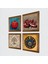 Nazar, Hayat Ağacı, Nar Taş Duvar Tablosu Ahşap Çerçeveli Duvar Dekoru 4 Parça Tablo Seti Wall Art W4-653 2