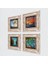 Stone Salvador Dalí, Claude Monet, Van Gogh, İstanbul Kız Kulesi Çerçeveli Taş Duvar Tablosu 4’lü Set - Dekoratif Modern Sanat, Ev ve Ofis Dekoru |TK4-751| 2