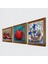 Çini Sanatı Yelkenli Gemi, Nar Taş Duvar Tablosu Ahşap Çerçeveli Duvar Dekoru 3 Parça Tablo Seti Wall Art W3-821 2