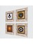 Stone Fatma Ana Eli (Hamsa), Sri Yantra, Nazar Çerçeveli Taş Duvar Tablosu 4’lü Set - Dekoratif Modern Sanat, Ev ve Ofis Dekoru |TK4-1821| 2