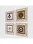 Stone Fatma Ana Eli (Hamsa), Sri Yantra, Nazar Çerçeveli Taş Duvar Tablosu 4’lü Set - Dekoratif Modern Sanat, Ev ve Ofis Dekoru |TK4-1823| 2