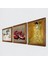 Gustav Klimt, Leonardo da Vinci, Nar Taş Duvar Tablosu Ahşap Çerçeveli Duvar Dekoru 3 Parça Tablo Seti Wall Art W3-1338 2