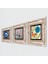 Nazar, Kelebek, Pembe Ortanca Çiçeği Çerçeveli Taş Duvar Tablosu 3’lü Set - Dekoratif Modern Sanat, Ev ve Ofis Dekoru |TK3-1844| 2