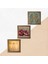 Yaşam Çiçeği, Leonardo da Vinci Vitruvius Adamı, Nar Ahşap Çerçeveli Taş Duvar Tablosu 3’lü Set – 25x25 cm Dekoratif Modern Sanat – Ev ve Ofis Dekoru |W3-1375| 5