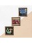 Van Gogh Yıldızlı Gece, Şahmeran, Nar Ahşap Çerçeveli Taş Duvar Tablosu 3’lü Set – 25x25 cm Dekoratif Modern Sanat – Ev ve Ofis Dekoru |W3-971| 5