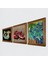 Van Gogh İrisler, Şahmeran, Nar Ahşap Çerçeveli Taş Duvar Tablosu 3’lü Set – 25x25 cm Dekoratif Modern Sanat – Ev ve Ofis Dekoru |W3-972| 2