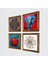 Fil, Sri Yantra, Yaşam Çiçeği, Nar Taş Duvar Tablosu Ahşap Çerçeveli Duvar Dekoru 4 Parça Tablo Seti Wall Art W4-853 2