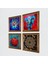Fil, Sri Yantra, Hayat Ağacı, Nar Taş Duvar Tablosu Ahşap Çerçeveli Duvar Dekoru 4 Parça Tablo Seti Wall Art W4-864 2