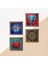 Fil, Sri Yantra, Hayat Ağacı, Nar Taş Duvar Tablosu Ahşap Çerçeveli Duvar Dekoru 4 Parça Tablo Seti Wall Art W4-864 5