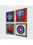 Nazar, Fil, Hayat Ağacı, Nar Taş Duvar Tablosu Ahşap Çerçeveli Duvar Dekoru 4 Parça Tablo Seti Wall Art W4-871 2