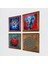 Yaşam Çiçeği, Fil, Hayat Ağacı, Nar Taş Duvar Tablosu Ahşap Çerçeveli Duvar Dekoru 4 Parça Tablo Seti Wall Art W4-873 2