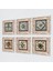 Fas Desenli Vintage, Çini Sanatı Taş Duvar Tablosu Çerçeveli Duvar Dekoru 6 Parça Tablo Seti Wall Art T6-76 2