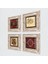 Desen, Vintage Çiçek Taş Duvar Tablosu Çerçeveli Duvar Dekoru 4 Parça Tablo Seti Wall Art T4-1480 2
