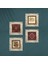 Desen, Vintage Çiçek Taş Duvar Tablosu Çerçeveli Duvar Dekoru 4 Parça Tablo Seti Wall Art T4-1480 4