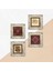 Desen, Vintage Çiçek Taş Duvar Tablosu Çerçeveli Duvar Dekoru 4 Parça Tablo Seti Wall Art T4-1480 5