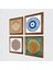 Nazar, Lotus Çiçeği, Yaşam Çiçeği Taş Duvar Tablosu Ahşap Çerçeveli Duvar Dekoru 4 Parça Tablo Seti Wall Art W4-1001 2