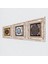 Yaşam Çiçeği, Nazar Boncuğu, Çini Sanatı Taş Duvar Tablosu Çerçeveli Duvar Dekoru 3 Parça Tablo Seti Wall Art T3-355 2