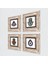 Stone Nazar, Fatma Ana Eli (Hamsa) Çerçeveli Taş Duvar Tablosu 4’lü Set - Dekoratif Modern Sanat, Ev ve Ofis Dekoru |TK4-1467| 2