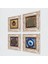 Nazar, Yaşam Çiçeği Çerçeveli Taş Duvar Tablosu 4’lü Set - Dekoratif Modern Sanat, Ev ve Ofis Dekoru |TK4-1604| 2