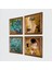 Van Gogh, Gustav Klimt Taş Duvar Tablosu Ahşap Çerçeveli Duvar Dekoru 4 Parça Tablo Seti Wall Art W4-677 2