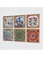 Mandala, Çini Sanatı Yelkenli Gemi, Lale Taş Duvar Tablosu Ahşap Çerçeveli Duvar Dekoru 6 Parça Tablo Seti Wall Art W6-64 2
