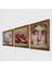 Çingene Kızı Mozaiği, Kelebekli Çiçek, Nar Taş Duvar Tablosu Ahşap Çerçeveli Duvar Dekoru 3 Parça Tablo Seti Wall Art W3-1140 2