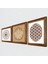 Lotus Çiçeği, Yaşam Çiçeği Taş Duvar Tablosu Ahşap Çerçeveli Duvar Dekoru 3 Parça Tablo Seti Wall Art W3-40 2