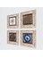 Nazar, Sri Yantra, Yaşam Çiçeği Çerçeveli Taş Duvar Tablosu 4’lü Set - Dekoratif Modern Sanat, Ev ve Ofis Dekoru |TK4-1595| 2