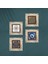 Nazar, Sri Yantra, Yaşam Çiçeği Çerçeveli Taş Duvar Tablosu 4’lü Set - Dekoratif Modern Sanat, Ev ve Ofis Dekoru |TK4-1595| 4