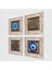 Nazar, Yaşam Çiçeği Taş Duvar Tablosu Çerçeveli Duvar Dekoru 4 Parça Tablo Seti Wall Art T4-1600 2