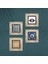 Stone Nazar, Mandala, Lotus Çiçeği Çerçeveli Taş Duvar Tablosu 4’lü Set - Dekoratif Modern Sanat, Ev ve Ofis Dekoru |TK4-1623| 4