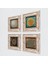 Yaşam Çiçeği, Lotus Çiçeği, Sri Yantra Çerçeveli Taş Duvar Tablosu 4’lü Set - Dekoratif Modern Sanat, Ev ve Ofis Dekoru |TK4-569| 2