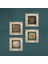 Yaşam Çiçeği, Lotus Çiçeği, Sri Yantra Çerçeveli Taş Duvar Tablosu 4’lü Set - Dekoratif Modern Sanat, Ev ve Ofis Dekoru |TK4-569| 4