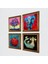 Stone Fil, Hayat Ağacı, Şahmeran, Nar Ahşap Çerçeveli Taş Duvar Tablosu 4’lü Set – 25x25 cm Dekoratif Modern Sanat – Ev ve Ofis Dekoru |W4-856| 2